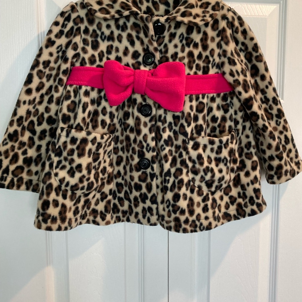 Mack and co 3T leopard jacket with hot pink bow